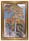 Leon Wyczółkowski, SOSNY Z POŁĄGI, 1912, olej, płótno naklejone na tekturę