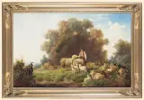 Louis Ludwig Reinhardt, PASTERZ ZE STADEM OWIEC, olej, płótno