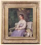 Emil Teschendorff, ZAMYŚLONA - NAD LISTEM, 1867, olej, płótno