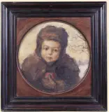 Peter Hirsch, PORTRET DZIECKA, olej, płyta
