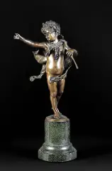 Franz Iffland, PUTTO, ok. 1900, brąz patynowany