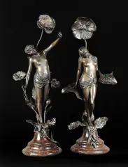 Franz Rosse, PARA FIGUR - FLORA (AKTY W KWIATACH), 1890, brąz patynowany