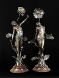 Franz Rosse, PARA FIGUR - FLORA (AKTY W KWIATACH), 1890, brąz patynowany