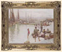 Kunz Meyer-Waldeck, W PORCIE RYBACKIM WE WŁOSZECH, olej, płótno
