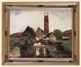 Anton Kürmaier, STARY MŁYN NAD STRUMIENIEM, 1929, olej, płótno