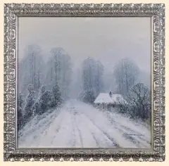 ZIMA - DROGA by Wiktor Korecki, olej, płyta, sold May 2006