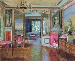 Stanisław Żukowski, WNĘTRZE GABINETU KRÓLA, ok. 1924, olej, płótno