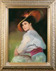 Zofia Atteslander, PORTRET DAMY, 1915, olej, tektura