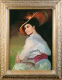 Zofia Atteslander, PORTRET DAMY, 1915, olej, tektura