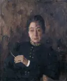Konrad Krzyżanowski, PORTRET PANI Z PAPIEROSEM, 1909, olej, płótno