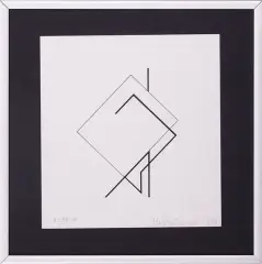 Kompozycja geometryczna by Henryk Stażewski, 1984, serigrafia, papier, sold Apr 2006