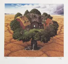 Gniazdo by Jacek Yerka, 1999, giclee, sold Apr 2006