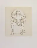 Léonor Fini, Kot erotyczny, akwaforta sepiowa na tincie kremowej, papier