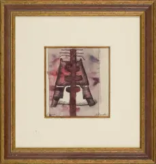 Jan Lebensztejn, Figure, ok. 1960, długopis, akwarela, papier zeszytowy kratkowany