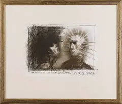 Franciszek Starowieyski, Meduza i Kasandra, 1995, pastel, papier żeberkowy