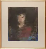 Portret kobiety z zamkniętymi oczami by Alicja Wahl, 1995, pastel, papier, sold Apr 2006