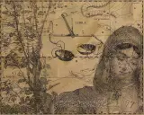 Andrzej Urbanowicz, Waga, z cyklu „Zodiak”, 1997, rysunek i odbitka graf. na pap. o fakturze tkanin