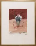 Alicja Wahl, Postać siedząca nad książką, 1994, gwasz, akwarela, pastel, papier