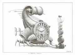 Jacek Yerka, Stroiciel czasu, 2006, ołówek, karton