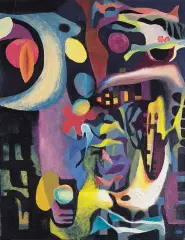 Noc weselna, z cyklu „Erotyki“ by Kajetan Sosnowski, 1957, olej, płótno, sold Apr 2006