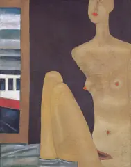 Jerzy Nowosielski, Akt z pejzażem, 1995, olej, płótno