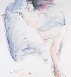 Kobieta w fotelu by Alicja Wahl, 1994, pastel, papier, sold Apr 2006
