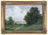 Josef Schoyerer, PEJZAŻ LETNI, 1917, olej, tektura