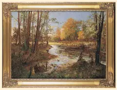Michał Gorstkin-Wywiórski, PEJZAŻ JESIENNY, ok. 1900, olej, płótno