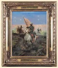 CZERKIESI by Jan Konarski, olej, płótno, sold Mar 2006