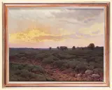 Jan Grubiński, KRAJOBRAZ O ZACHODZIE, ok. 1910, olej, płótno