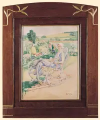 Józef Mehoffer, W OGRODZIE, 1932, akwarela, papier
