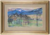 WIOSNA W BYSTREJ by Julian Fałat, 1916, akwarela, karton, sold Mar 2006