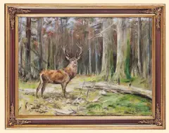 JELEŃ by Willy Lorenz, olej, płótno, offered Mar 2006