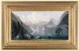 Ferdynand Lepié, PEJZAŻ ZNAD KÖNIGSEE, ok. 1870, olej, płótno