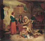 Maksymilian Antoni Piotrowski, WĘDROWNY HANDLARZ, 1840, olej, płótno