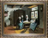 David Adolph Constanz Artz, W HOLENDERSKIEJ IZBIE, olej, płótno