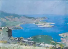 Władysław Ślewiński, WIDOK NA ZATOKĘ, ok. 1911, pastel, papier