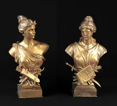 Heinz Müller, PARA POPIERSI: DIANA i JUSTICIA, brąz złocony