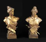 Heinz Müller, PARA POPIERSI: DIANA i JUSTICIA, brąz złocony