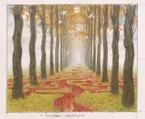 Jesienny labirynt by Jacek Yerka, 2004, ołówek, kredki barwne, karton, sold Mar 2006