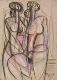 Eugeniusz Gerlach, Modelki V, 1996, pastel, karton