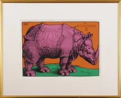 Eugeniusz Get-Stankiewicz, Nosorożec wg Albrechta Dürera, 1974, serigrafia barwna, papier
