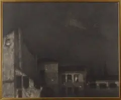 Piotr Kondrad, Noc w mieście, 1985, ołówek, papier