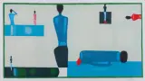 Wspomnienie z Egiptu by Jerzy Nowosielski, 1999, serigrafia barwna, papier jasnoszary, sold Mar 2006
