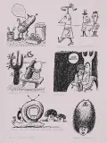 Karol Baraniecki, Sześć rysunków satyrycznych, litografia, papier