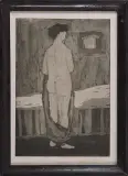 Bolesław Bujak, Akt stojący, akwatinta, papier