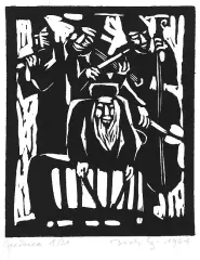Jerzy Duda-Gracz, Z cyklu „Judaica”, 1964, drzeworyt, papier