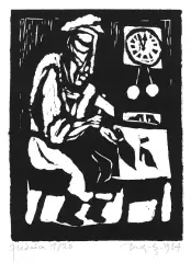Jerzy Duda-Gracz, Z cyklu Judaica, 1964, drzeworyt, papier