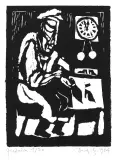 Z cyklu Judaica by Jerzy Duda-Gracz, 1964, drzeworyt, papier, sold Feb 2006