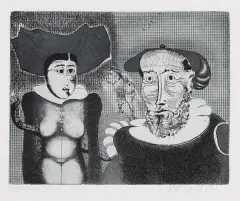 Janusz Przybylski, Kuszenie (Lamus 86), 1986, akwaforta, akwatinta, papier